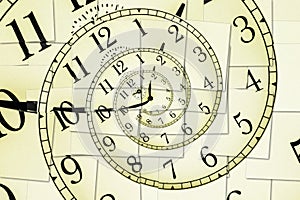 Creative image - hypnotic clock background. Concept of hypnosis, subconscious, psychotheraphy