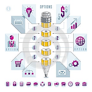 Creative infographics elements, pencil idea,vector illustration.
