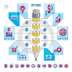 Creative infographics elements, pencil idea,vector illustration.