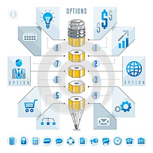 Creative infographics elements, pencil idea,vector illustration.