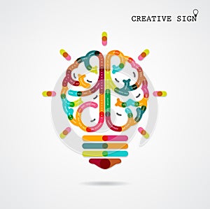 Creative infographics left and right brain function ideas on background