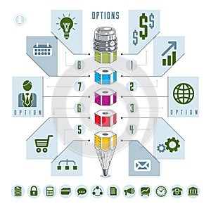 Creative infographics, pencil idea,vector illustration.