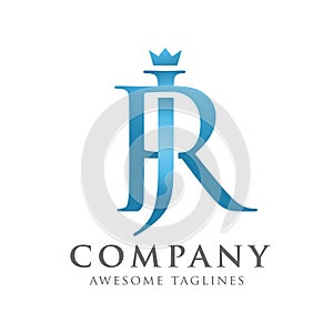 Initial connected letters jr or rj logo photo