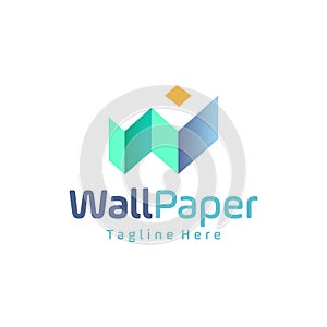 Creative initial W and P on negative space logo  design template. consisting of a letter W and letter P on negative space