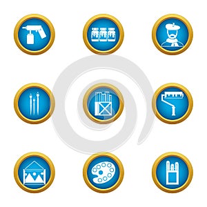 Creative initiative icons set, flat style