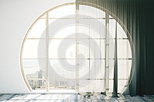 Creative interior with round window