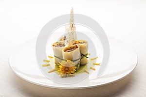 Creative Italian Cuisine: elegant paccheri pasta plate