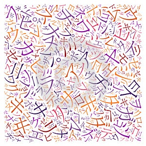 Creative japanese alphabet texture background