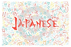 Creative japanese alphabet texture background
