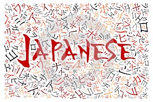 Creative japanese alphabet texture background photo