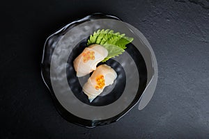 Creative Japanese food menu,Scallop Sushi