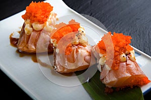 Creative Japanese food menu,sushi Makuro Grill