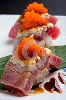 Creative Japanese food menu,sushi Makuro Grill