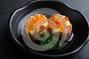 Creative Japanese food.It my neam Salmon roe ball