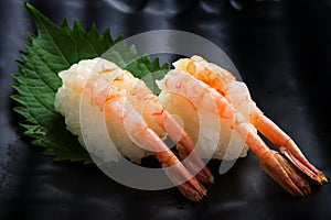 Creative Japanese food  . Sweet Shrimp Sushi