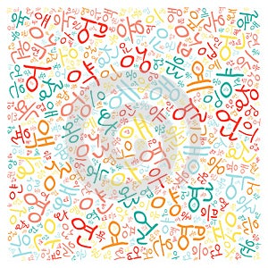 Creative Korean alphabet texture background