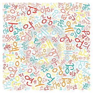 Creative Korean alphabet texture background photo
