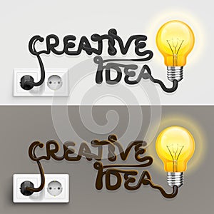 Creative lamp with cable outlet