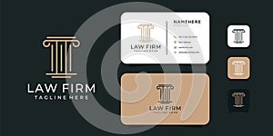 Creative law firm logo design with business card template
