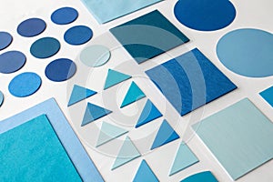 Blue paper shapes layout