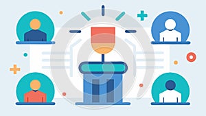 A creative layout of potential debate strategies featuring icons for argument framing rebuttals and audience interaction