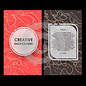 Creative layout with spotted background. Modern template with formless elements for web and print.