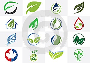 Creative Leaf Technology Logo Design Template, Green Technology logo designs concept