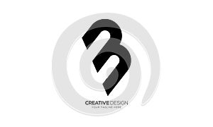 Creative letter B with unique modern shape monogram logo
