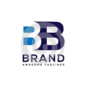 Creative Letter BB logo design black and white