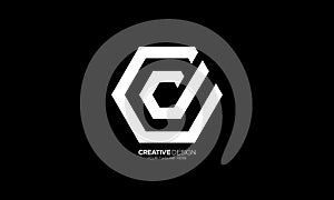 Creative letter C D hexagonal monogram logo