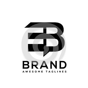 Creative Letter EB logo design black and white