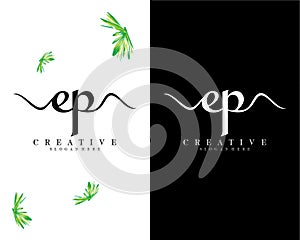 Creative letter ep, pe logo vector photo