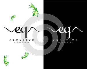 Creative letter eq, qe logo vector photo