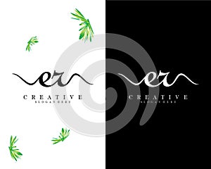 Creative letter er, re logo vector