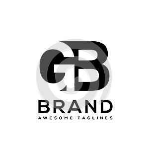 Creative Letter GB logo design black and white