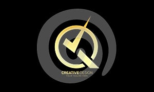 Creative letter K Q circle shape monogram logo