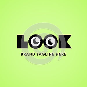 Creative letter 'LOOK' Brand logo. Tagline here logo type
