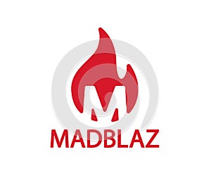 Creative letter M and fire logo vector icon symbol