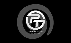 Creative letter p t g circle shape monogram logo