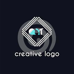 Creative letter qm for logo company design