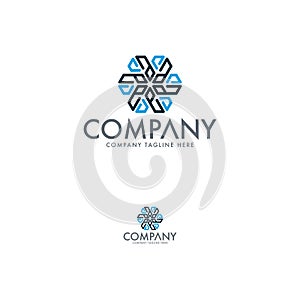 Creative letter A and, snow cooling air condition logo