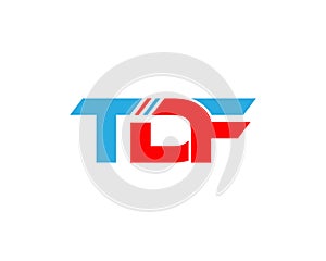Creative Letter TDF Logo Icon Design Concept Vector
