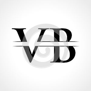 Creative Letter VB Logo Vector Template With Black Color. VB Logo Design