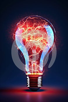 Creative light bulb explodes with colorful paint and splashes isolated background