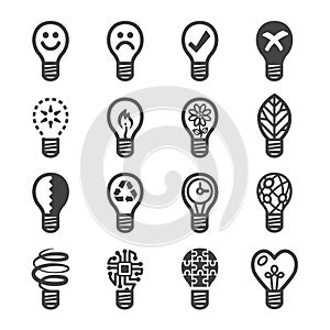 Creative light bulb icon set