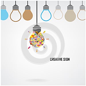 Creative light bulb Idea concept background