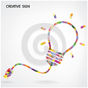 Creative light bulb Idea concept background