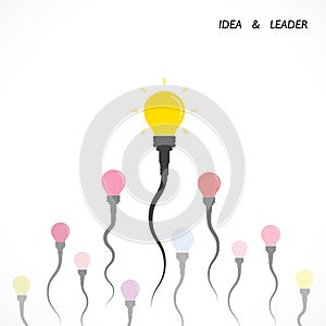 Creative light bulb idea and leader concept.