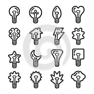 Creative light bulb line icon