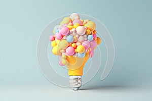 creative light bulb and speech bubbles